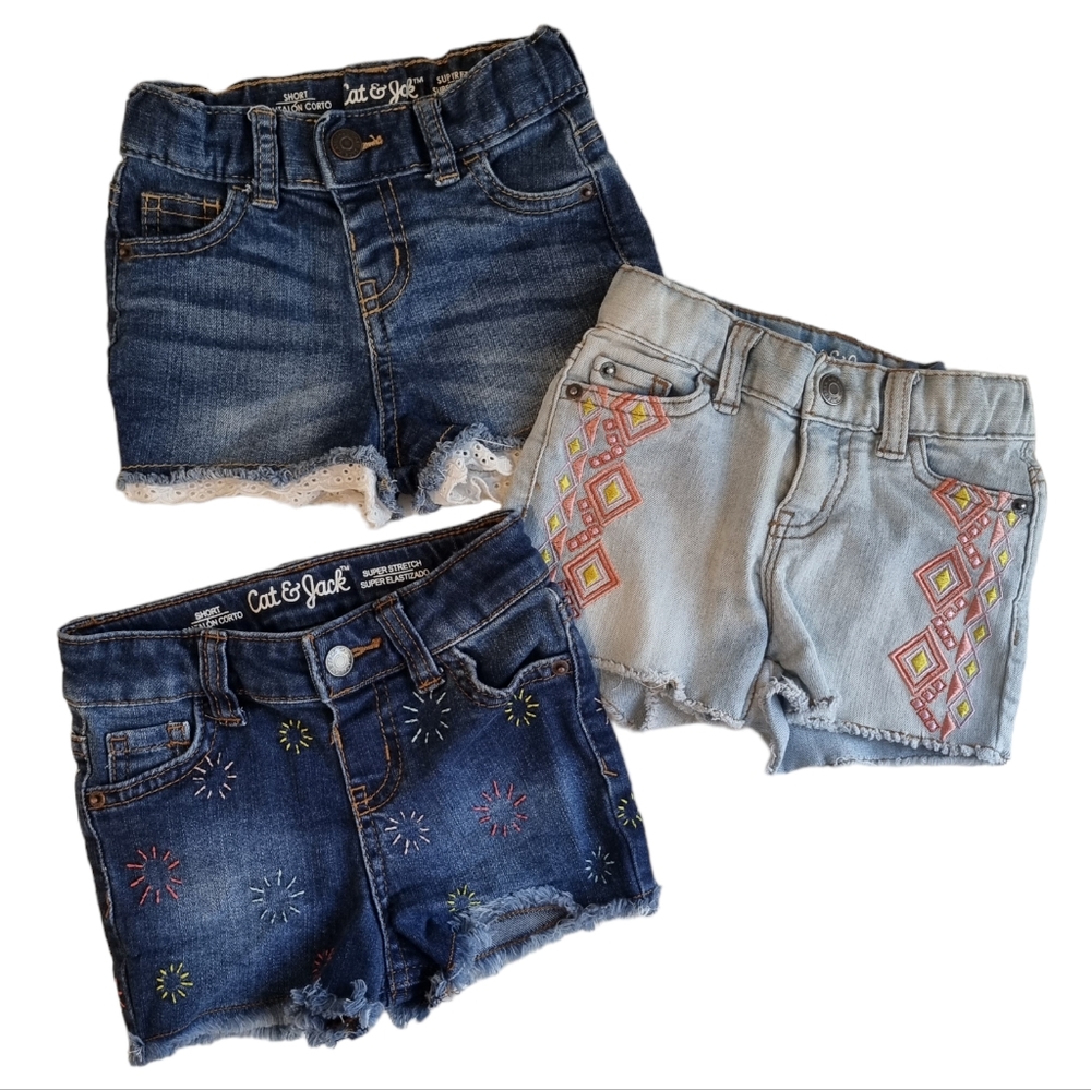 Cat & Jack girls denim shorts size 18M (bundle of 3)